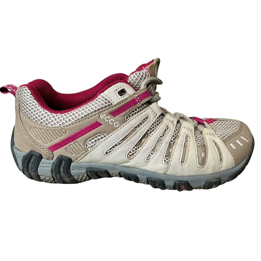 ECCO Receptor Technology Womens Hiking Shoes Taupe Magenta 41 US 10‎ - 10.5